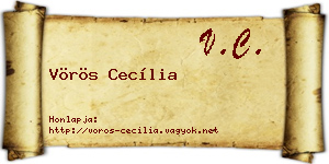 Vörös Cecília névjegykártya